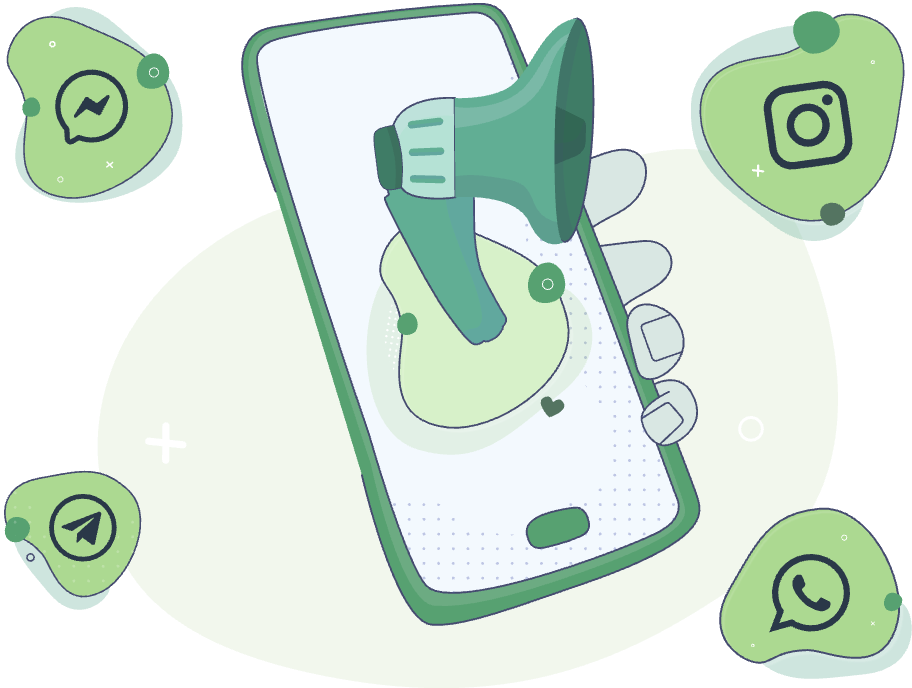 Ilustración de Nodo conectando tus canales de chat